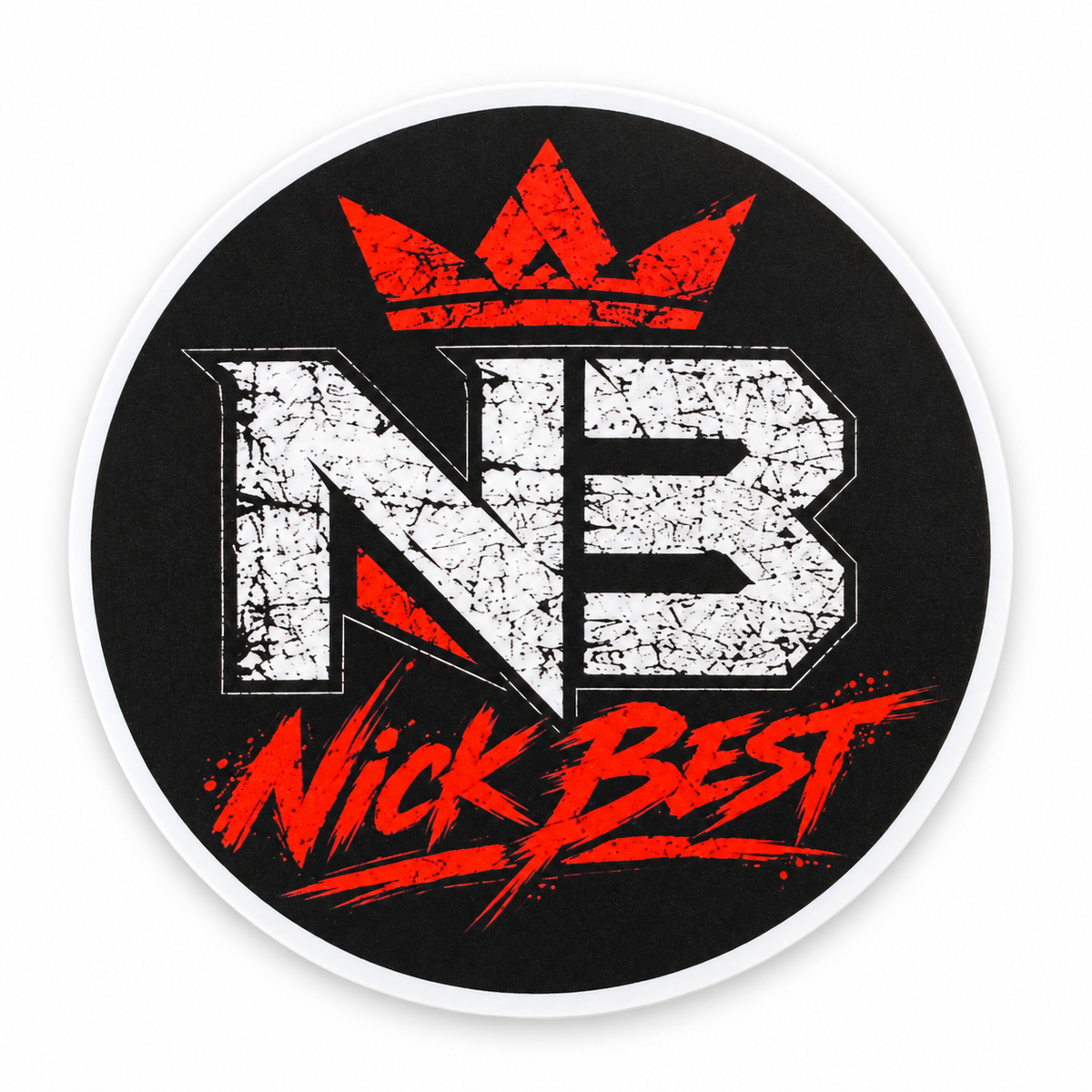 Crowned NB Nick Best circular sticker
